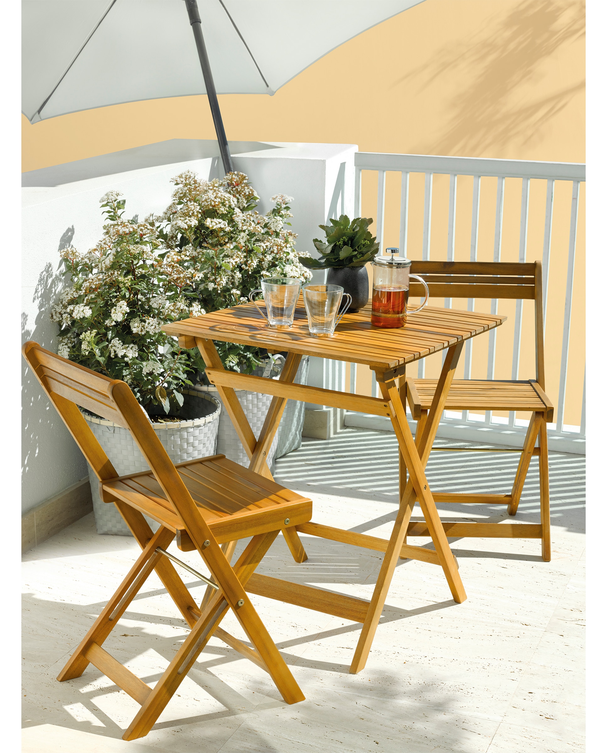 Imagen 0 de Conjunto de balcón plegable de madera de acacia Túnez Basics El Corte Inglés