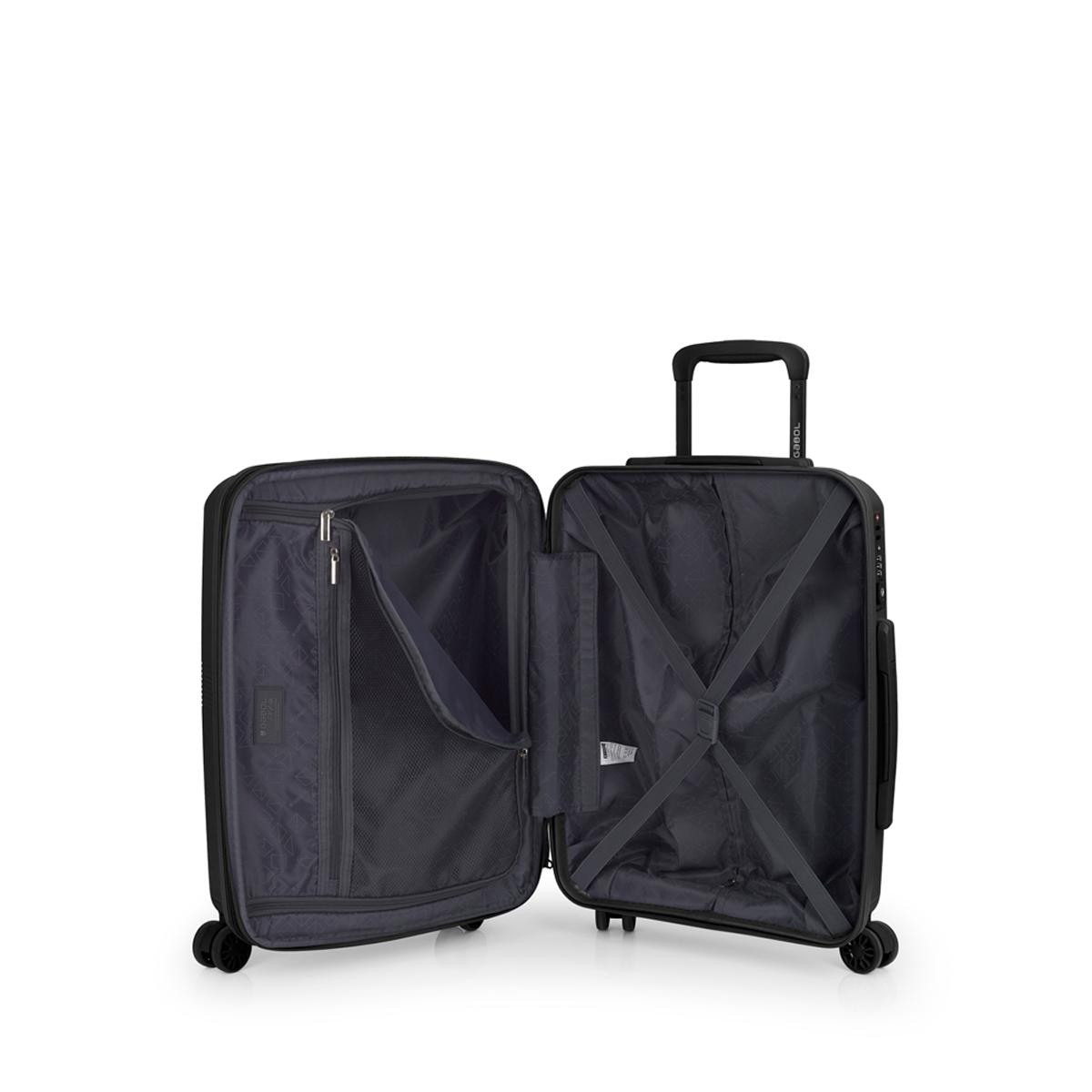 Maleta de Cabina expandible, rígida, con capacidad hasta 43,2 L Negro-4