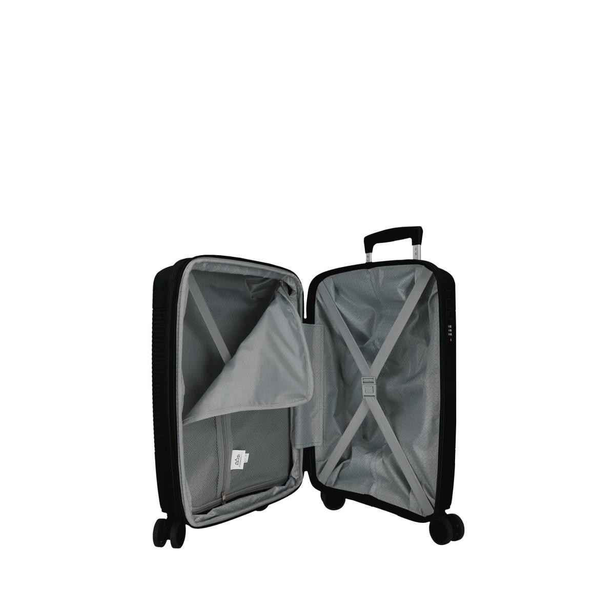 Maleta de cabina rígida 55 cm expandible Roll Road Negro-4