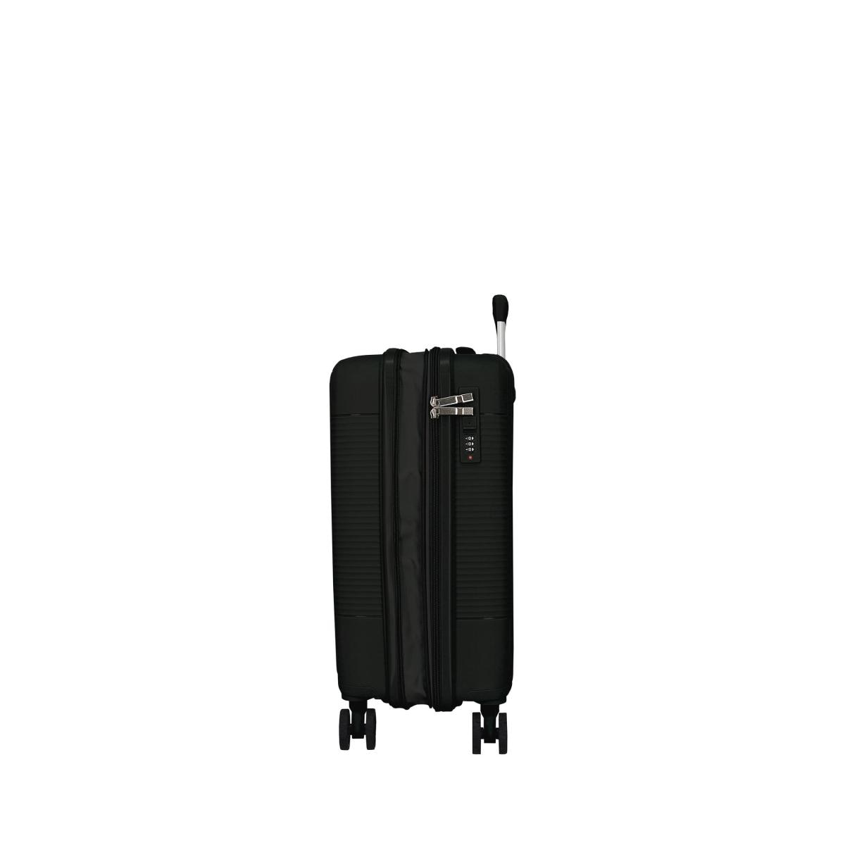 Maleta de cabina rígida 55 cm expandible Roll Road Negro-5