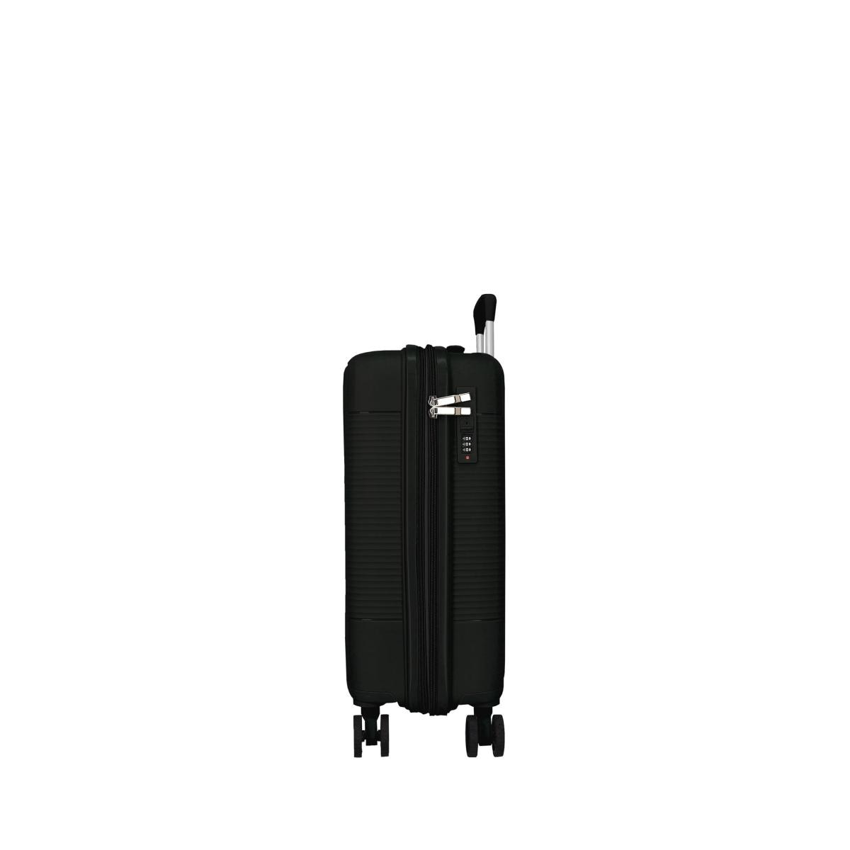 Maleta de cabina rígida 55 cm expandible Roll Road Negro-10