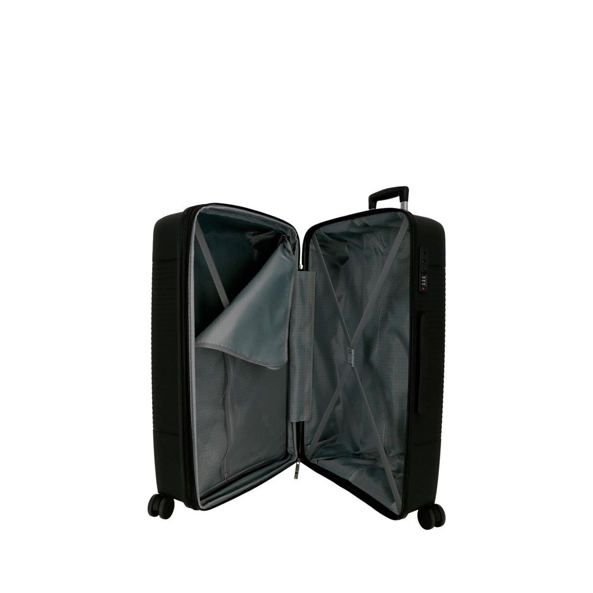Maleta mediana rígida 65 cm Roll Road Negro-4
