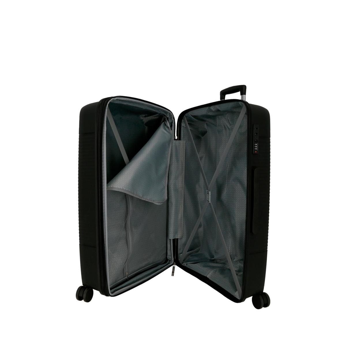 Maleta grande rígida 75 cm Roll Road Negro-4
