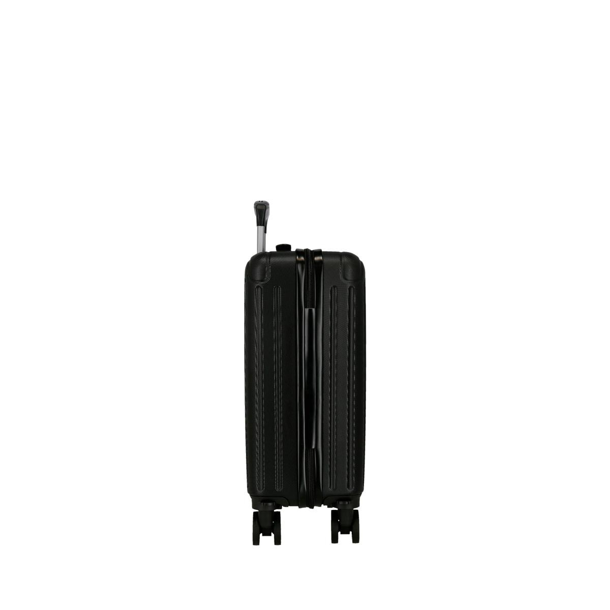 Maleta de cabina rígida 40 cm ruedas extraíbles Roll Road Negro-2