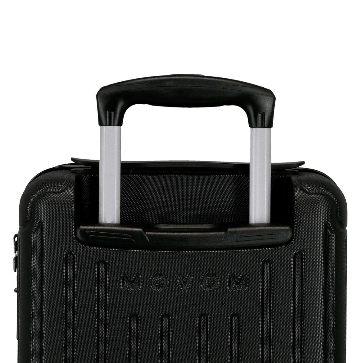 Maleta de cabina rígida 40 cm ruedas extraíbles Roll Road Negro-5