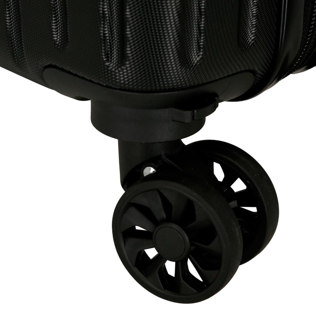 Maleta de cabina rígida 40 cm ruedas extraíbles Roll Road Negro-6