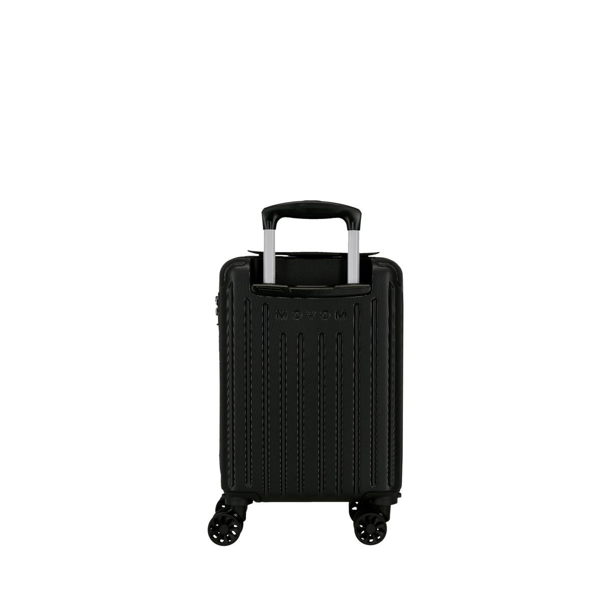 Maleta de cabina rígida 40 cm ruedas extraíbles Roll Road Negro-11