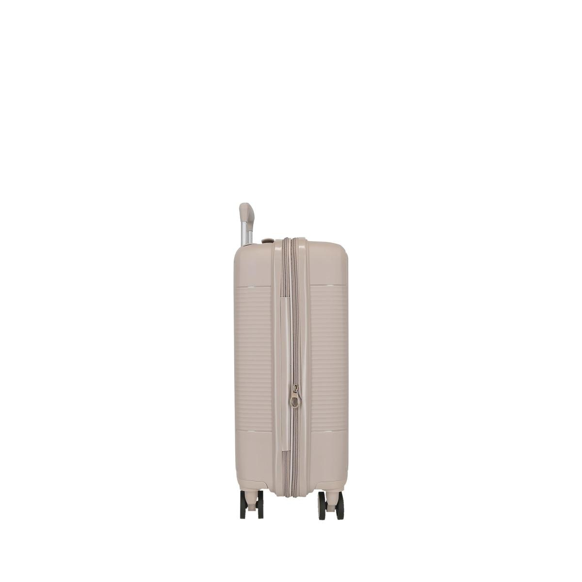 Maleta de cabina rígida 55 cm expandible Roll Road Beige-3