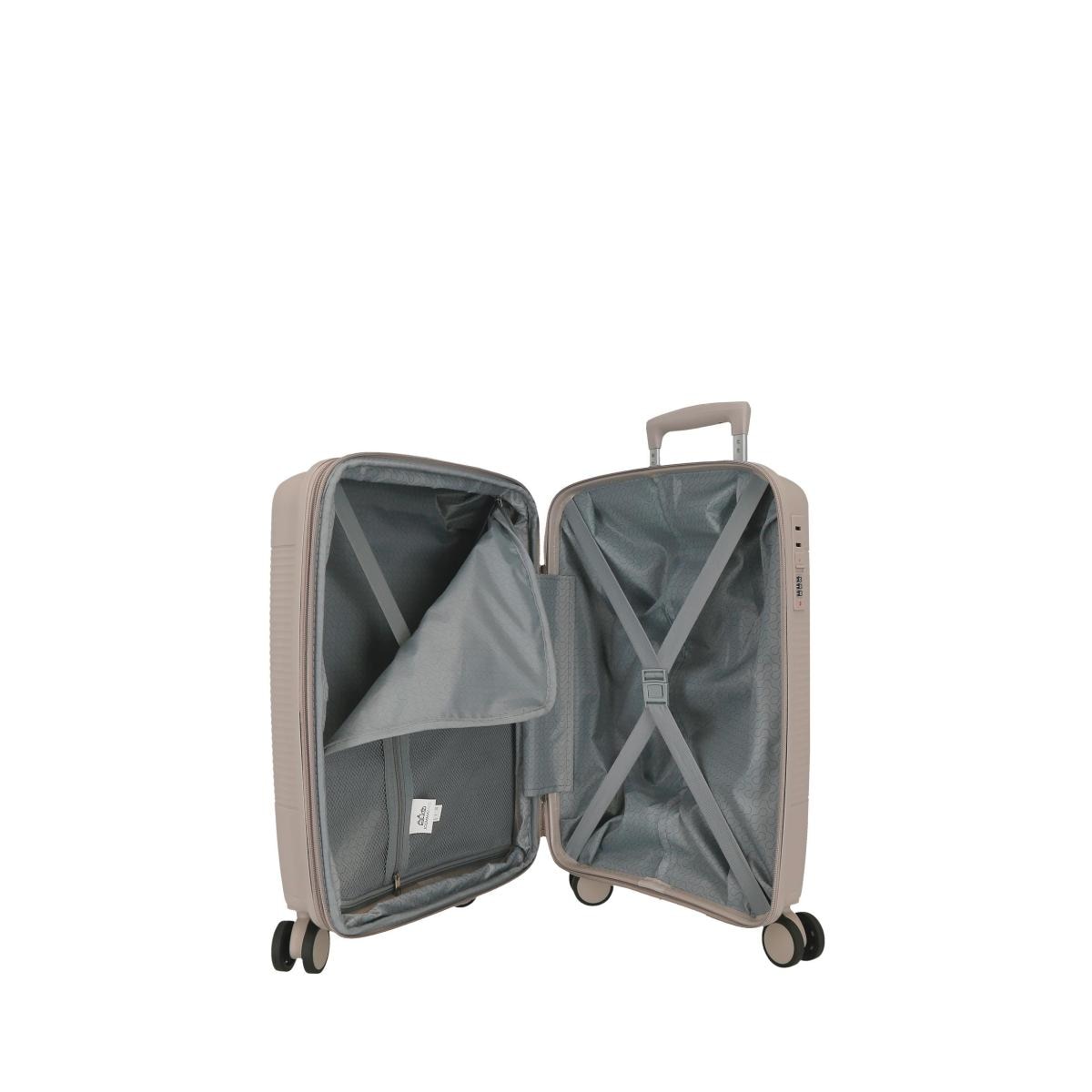 Maleta de cabina rígida 55 cm expandible Roll Road Beige-4