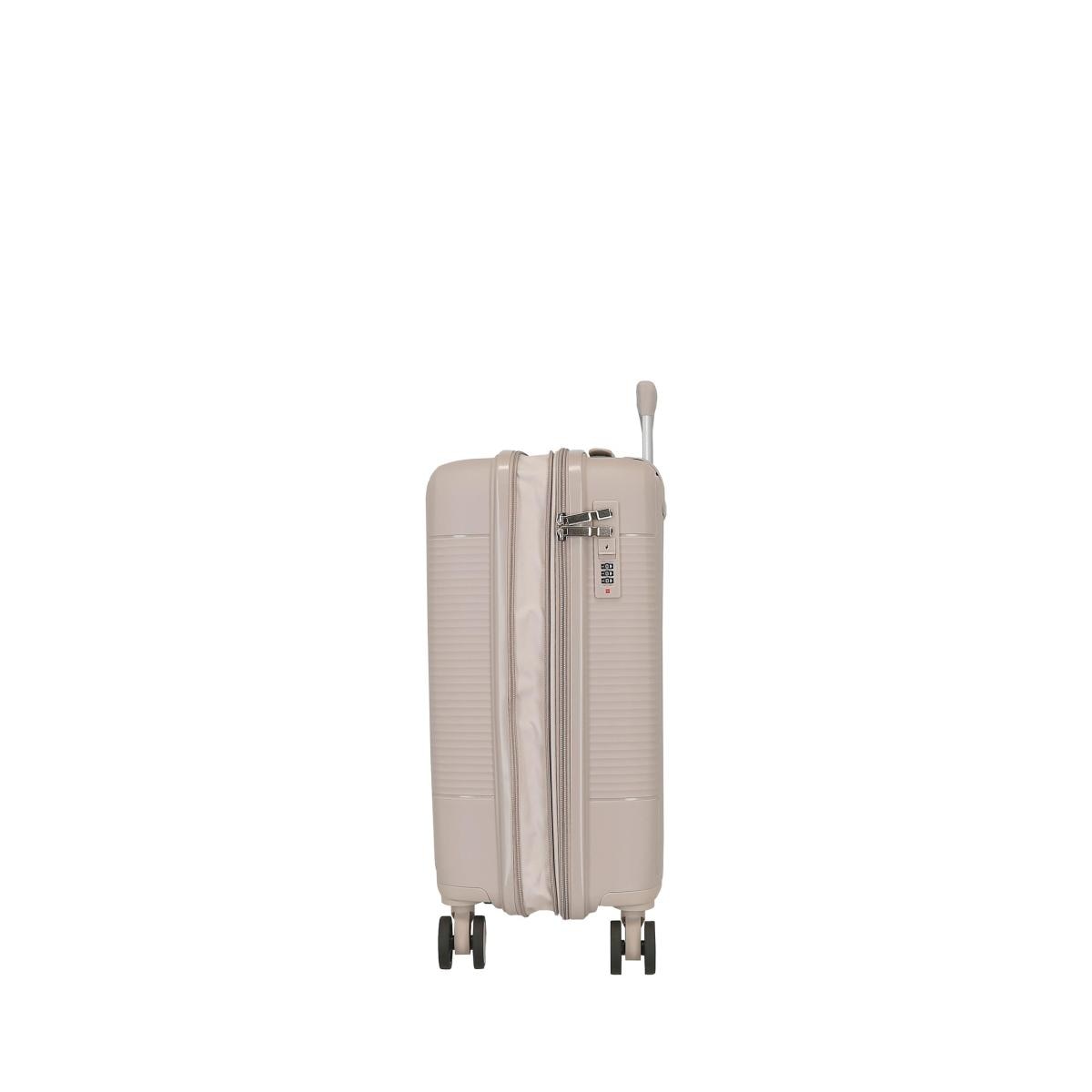 Maleta de cabina rígida 55 cm expandible Roll Road Beige-8