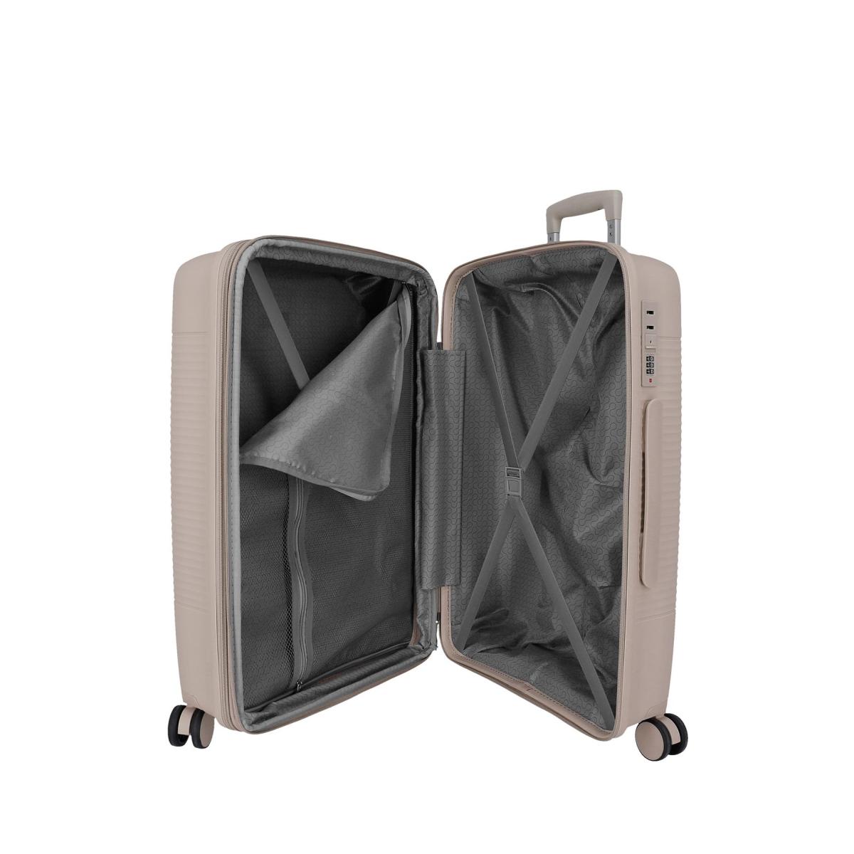 Maleta grande rígida 75 cm Roll Road Beige-7