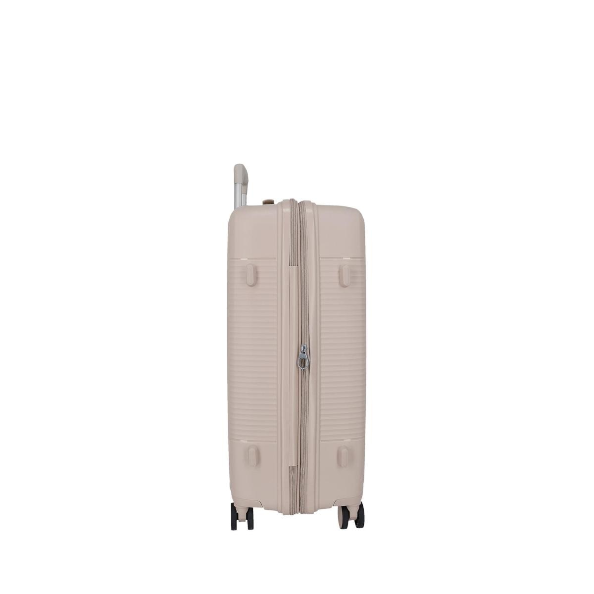Maleta mediana rígida 65 cm Roll Road Beige-6