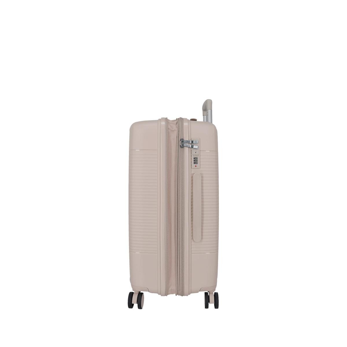 Maleta mediana rígida 65 cm Roll Road Beige-8