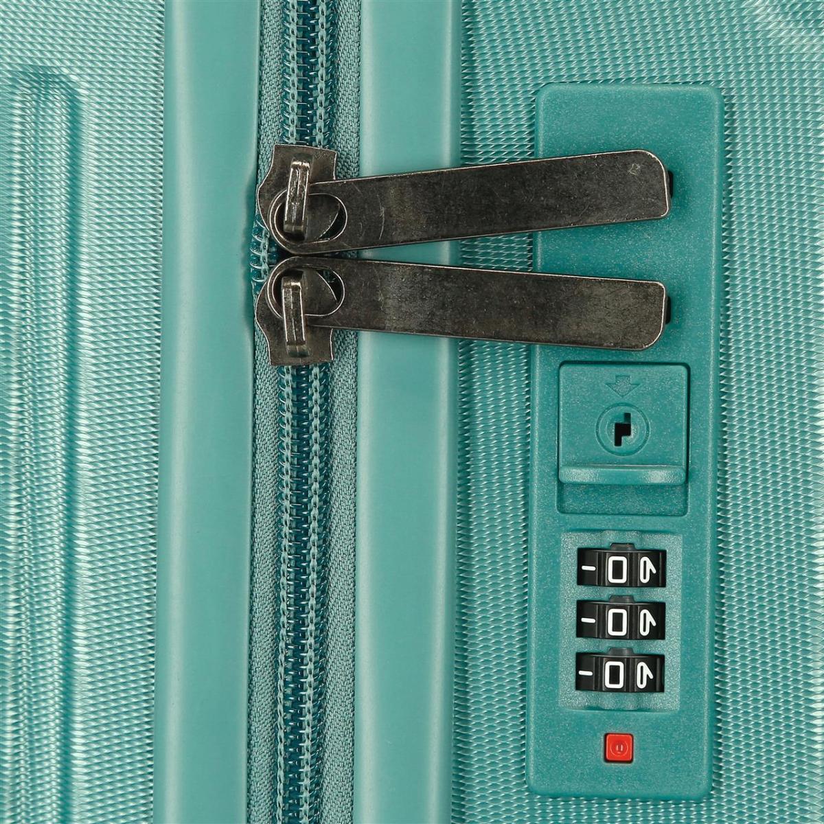 Maleta de cabina rígida 40 cm ruedas extraíbles Roll Road Turquesa-4