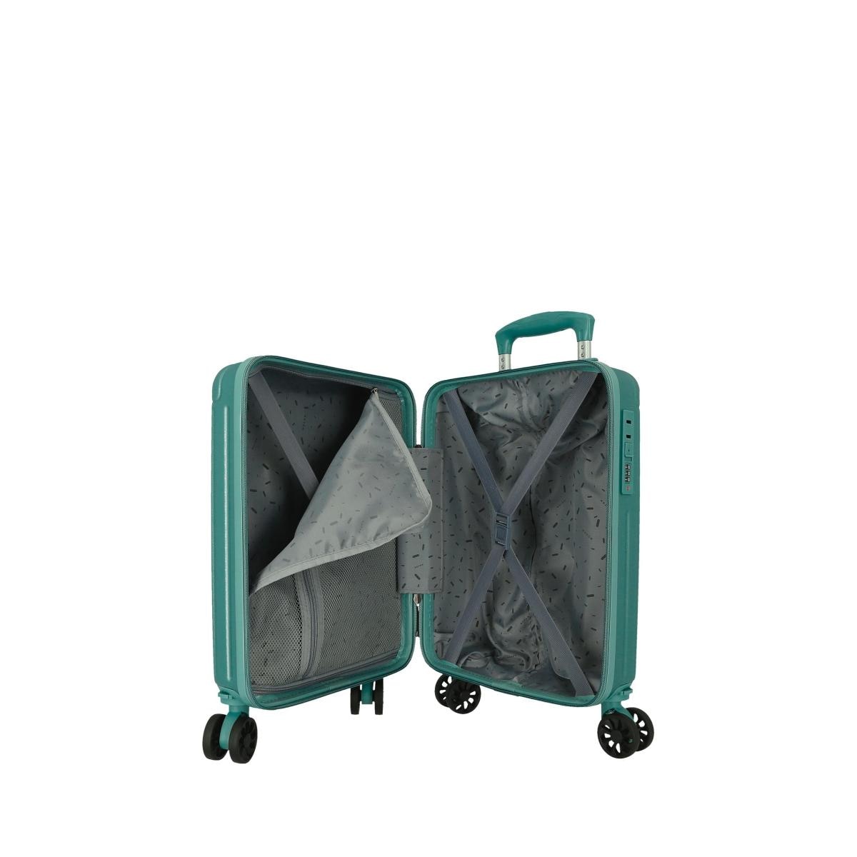 Maleta de cabina rígida 40 cm ruedas extraíbles Roll Road Turquesa-9
