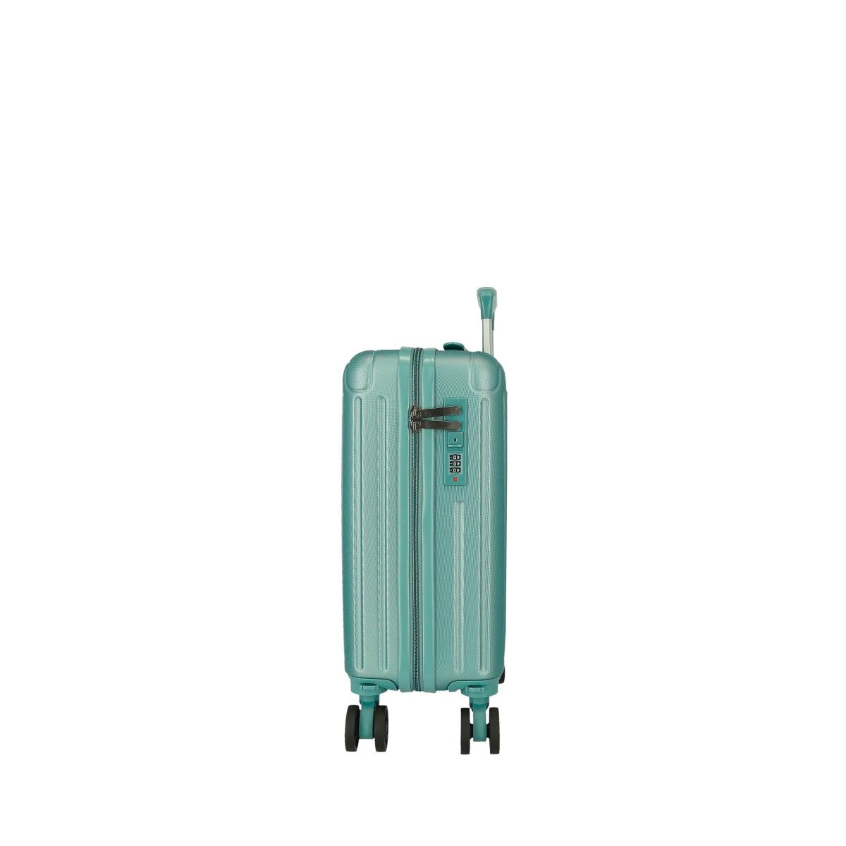 Maleta de cabina rígida 40 cm ruedas extraíbles Roll Road Turquesa-11