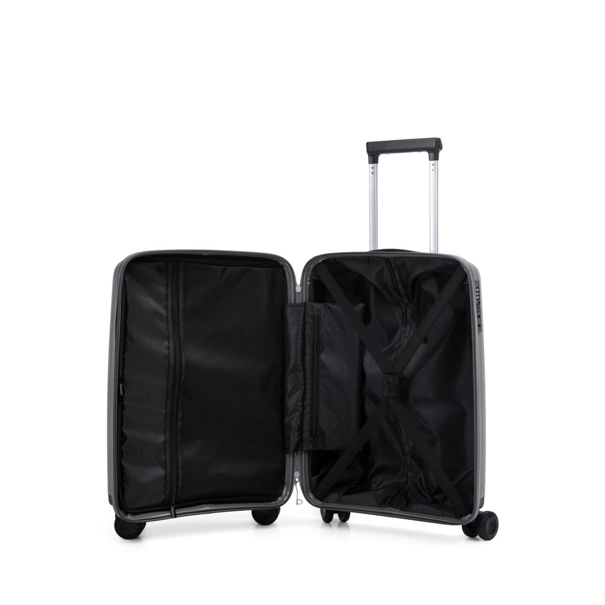 Maleta trolley cabina polipropileno 55cm 2,8kg El Corte Inglés Gris oscuro-2