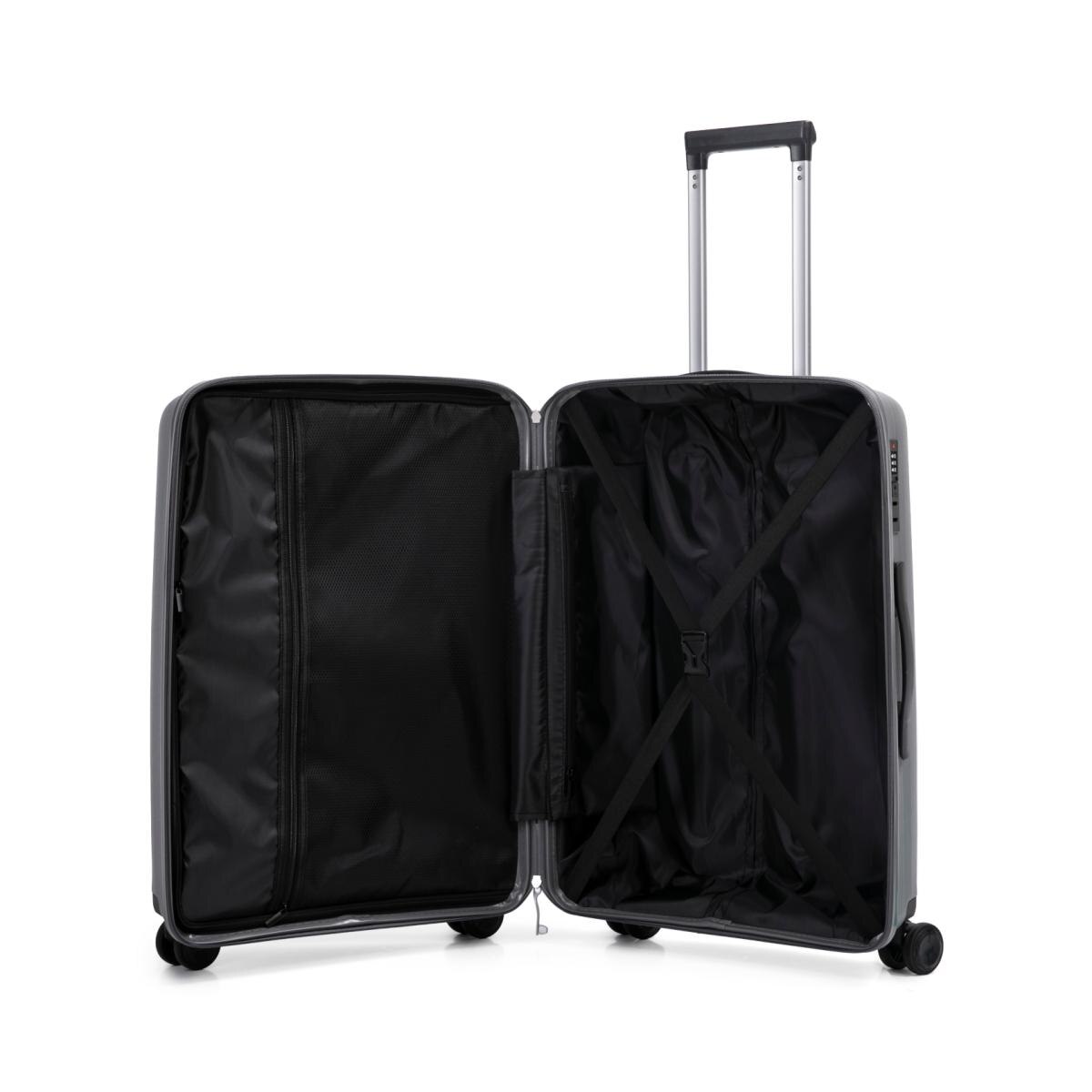 Maleta trolley mediana polipropileno 65cm 3,5kg Gris oscuro-2