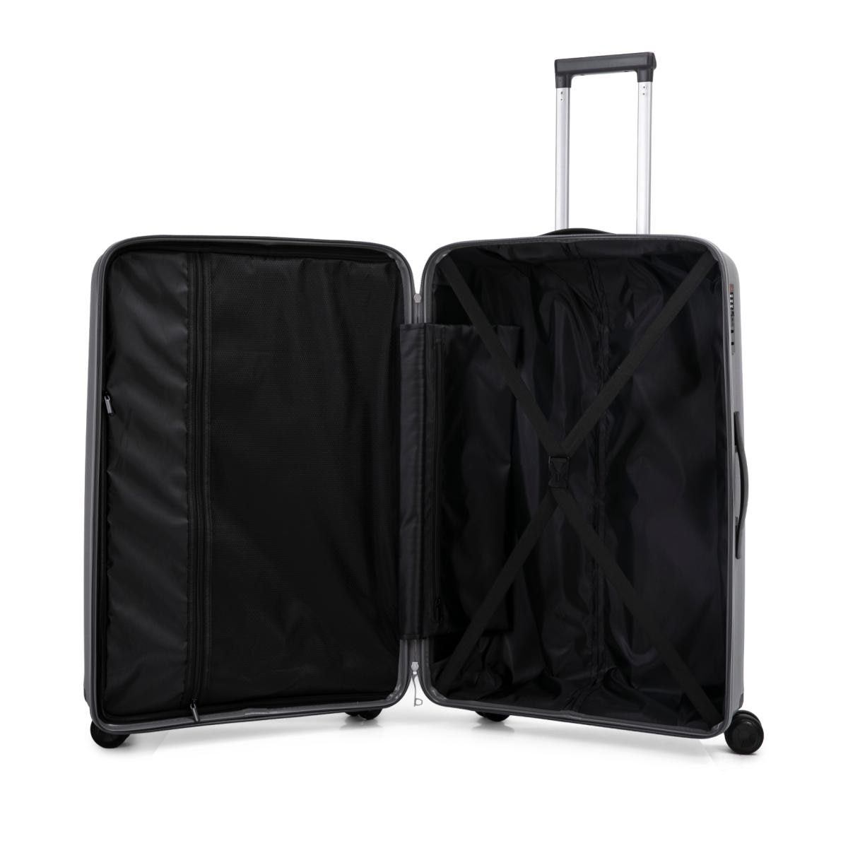 Maleta trolley grande polipropileno 75cm 4,3kg Gris oscuro-2