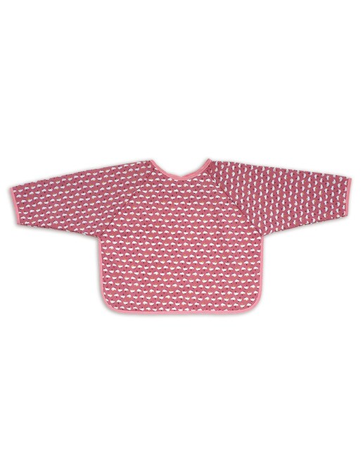 Babero con mangas Ti Tín  estampado Pollitos Rosa Rojo-1