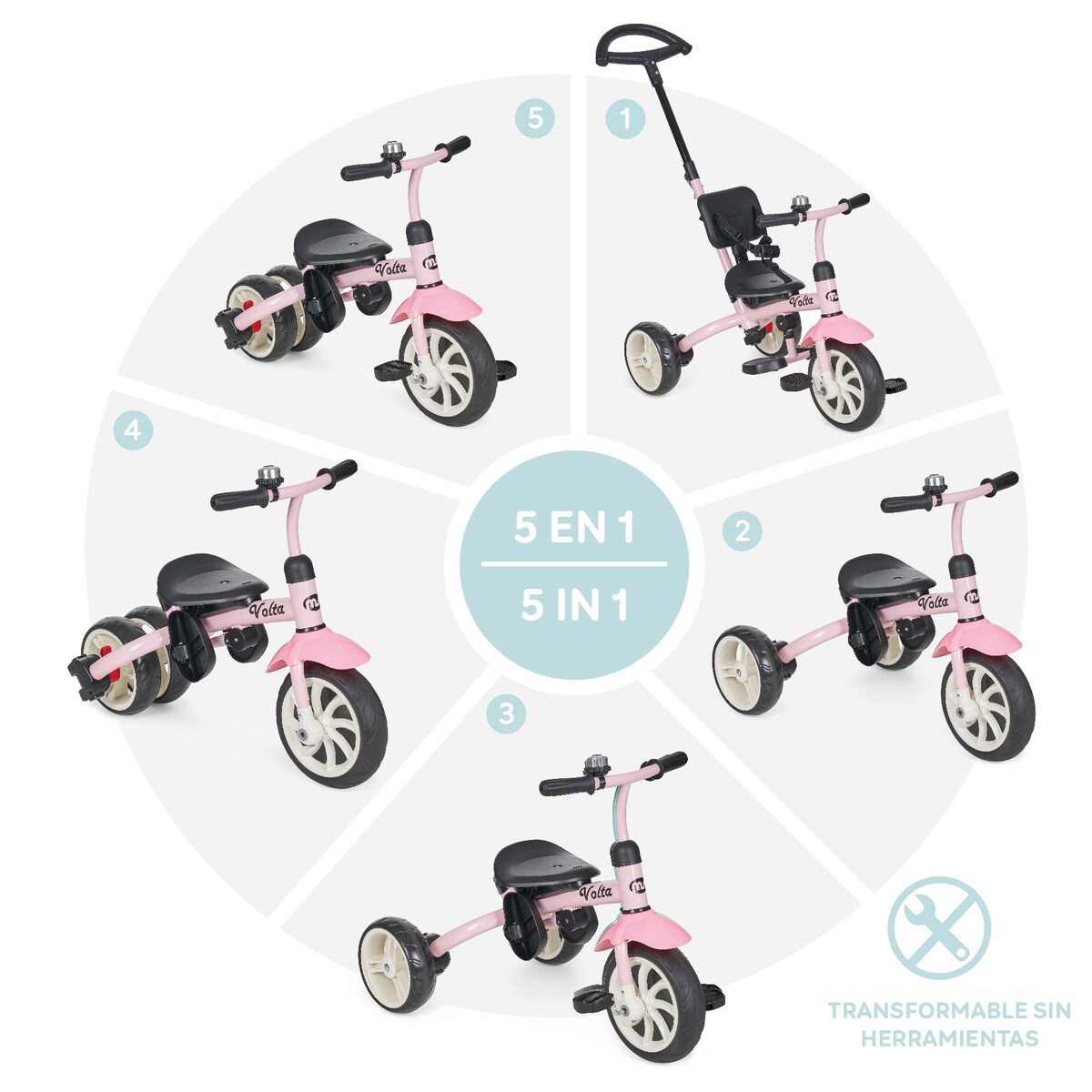 Triciclo volta Rosa-3