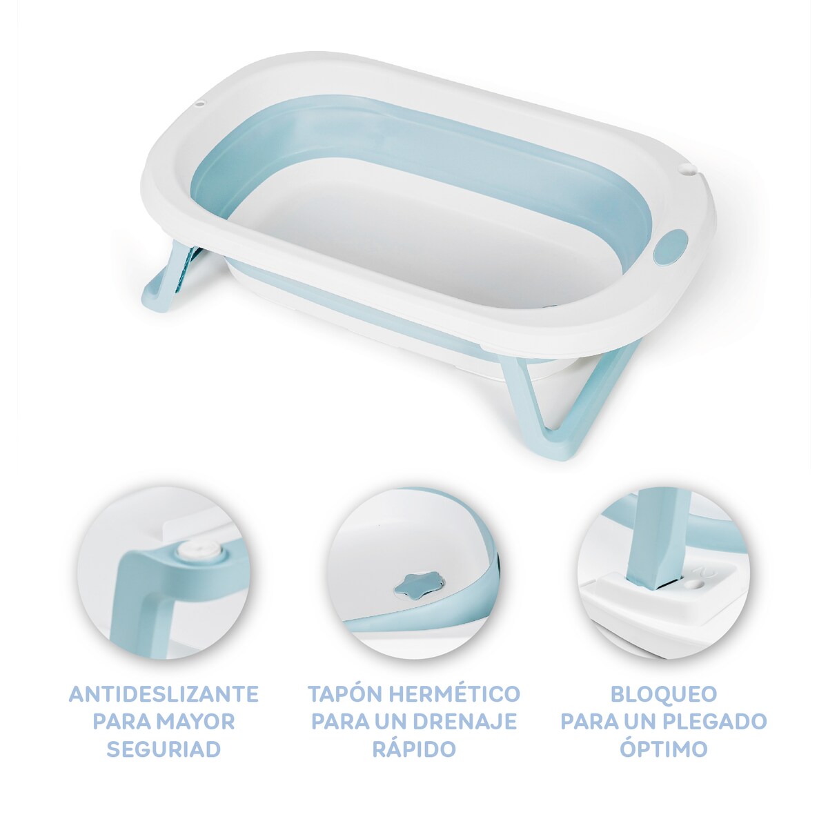 Bañera flex + cojín reductor bañera Azul-9