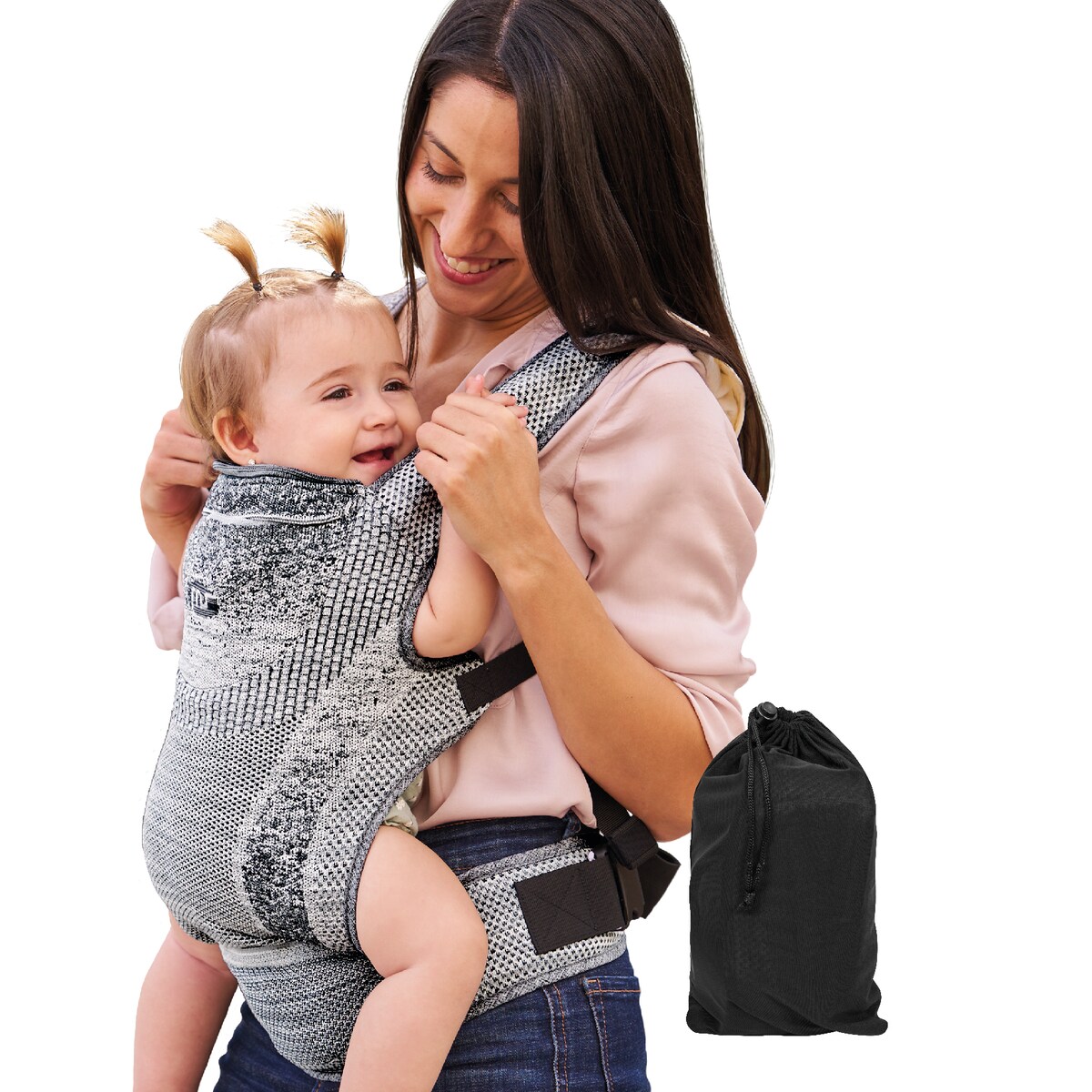 Mochila portabebés kanguro Gris-11