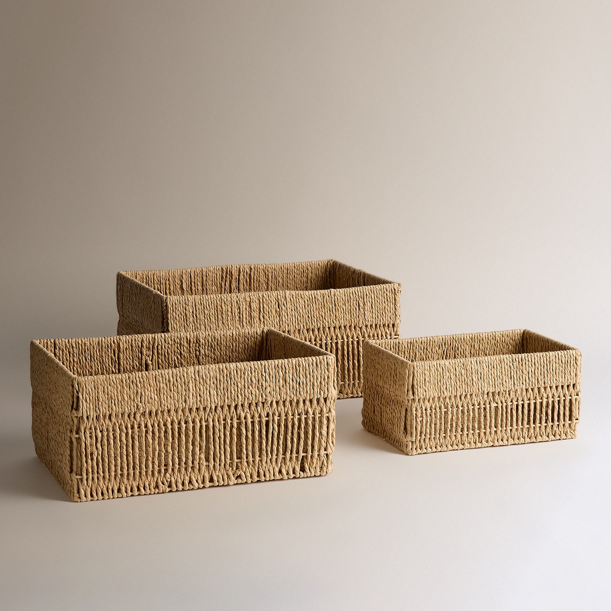 Cesta de fibra de papel Basics El Corte Inglés Natural-4