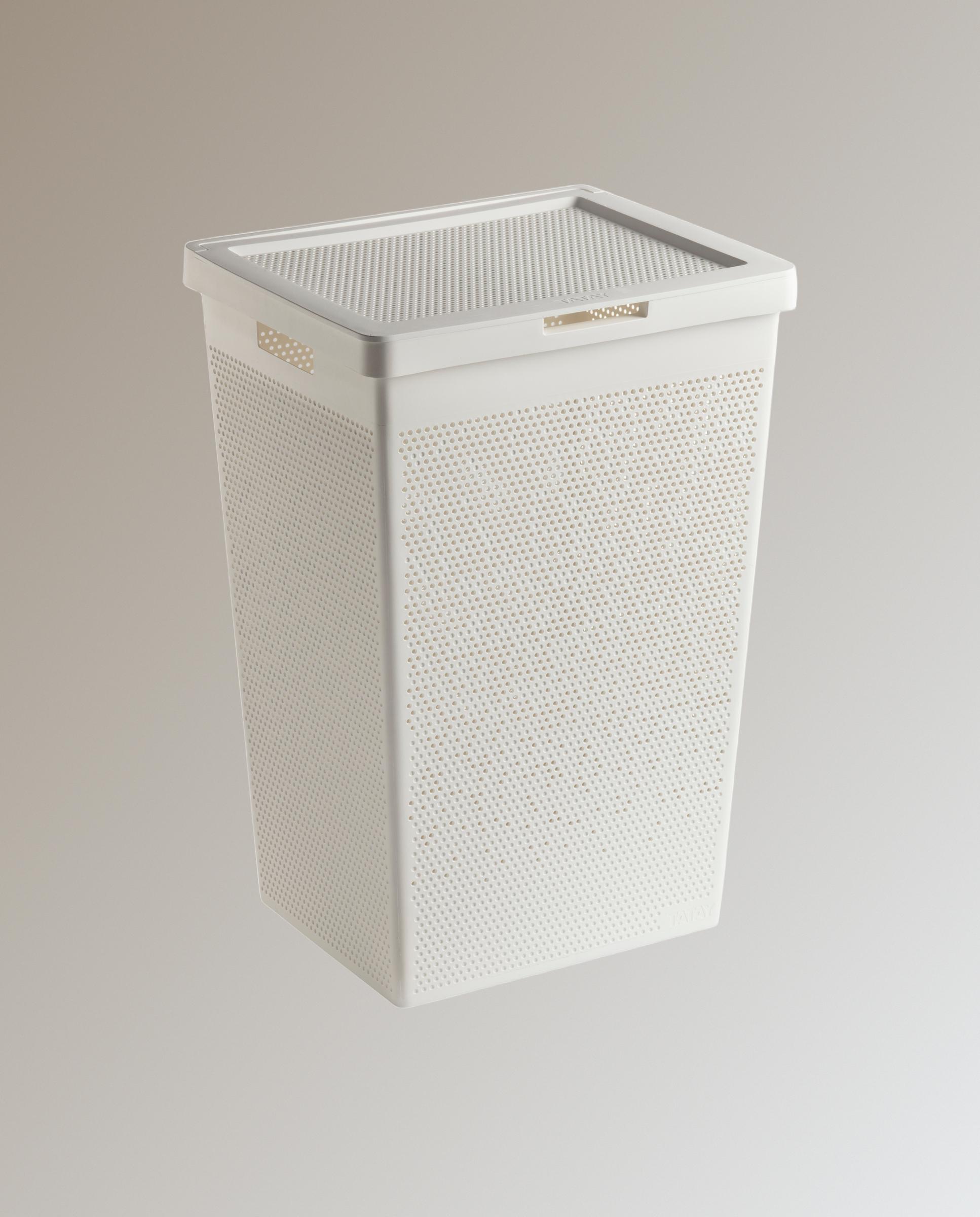 Imagen 0 de Pongotodo de ropa en material reciclado blanco 60L - Bohol Tatay