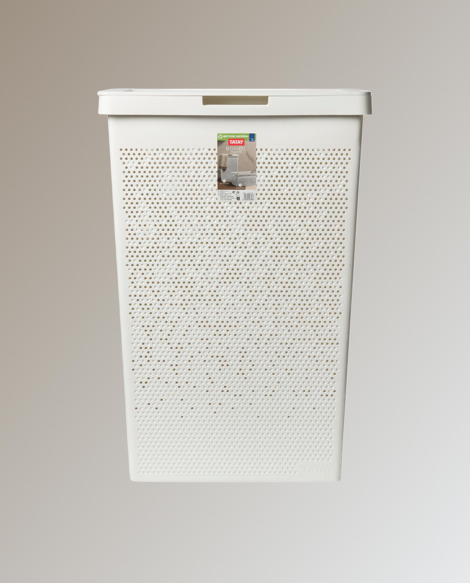 Pongotodo de ropa en material reciclado blanco 60L - Bohol Tatay Blanco ártico-2