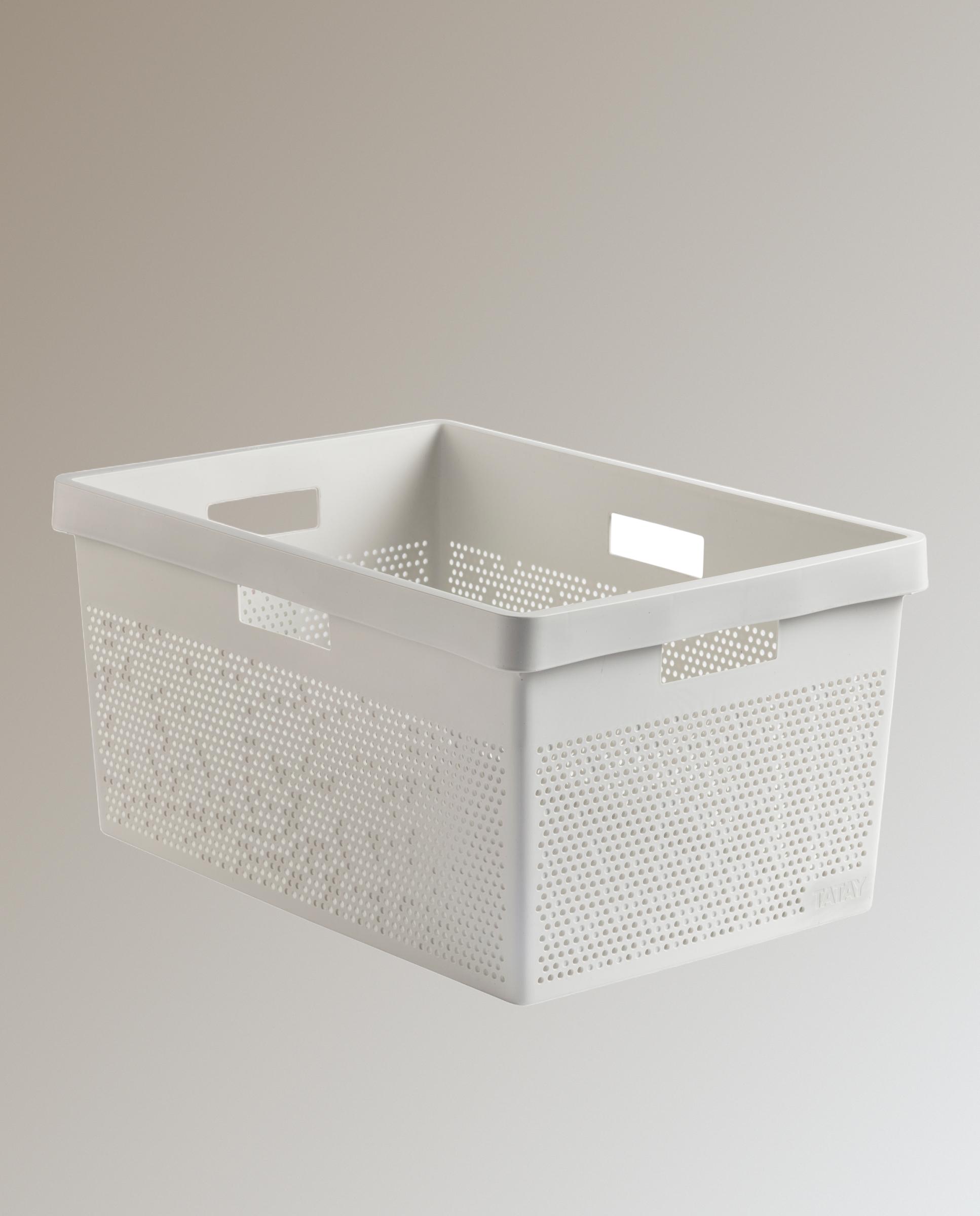 Imagen 0 de Cesta de ropa en material reciclado blanco 40L - Bohol Tatay