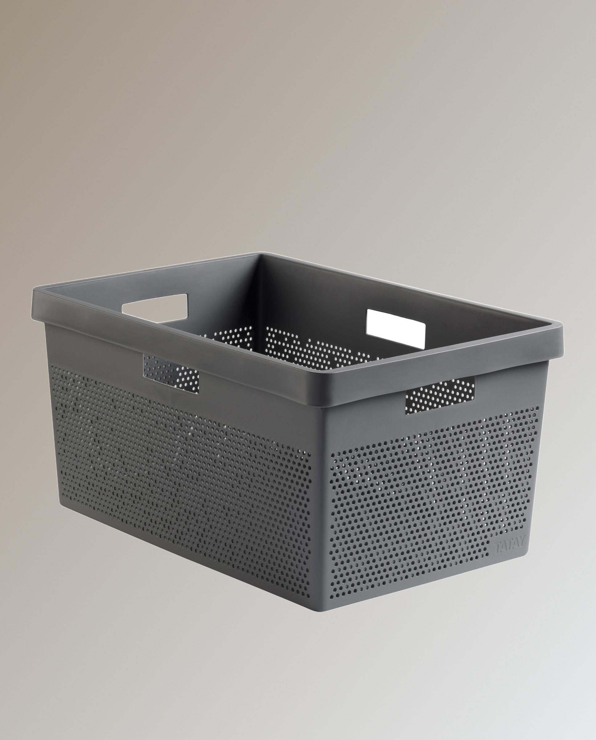 Imagen 0 de Cesta de ropa en material reciclado gris antracita 40L - Bohol Tatay