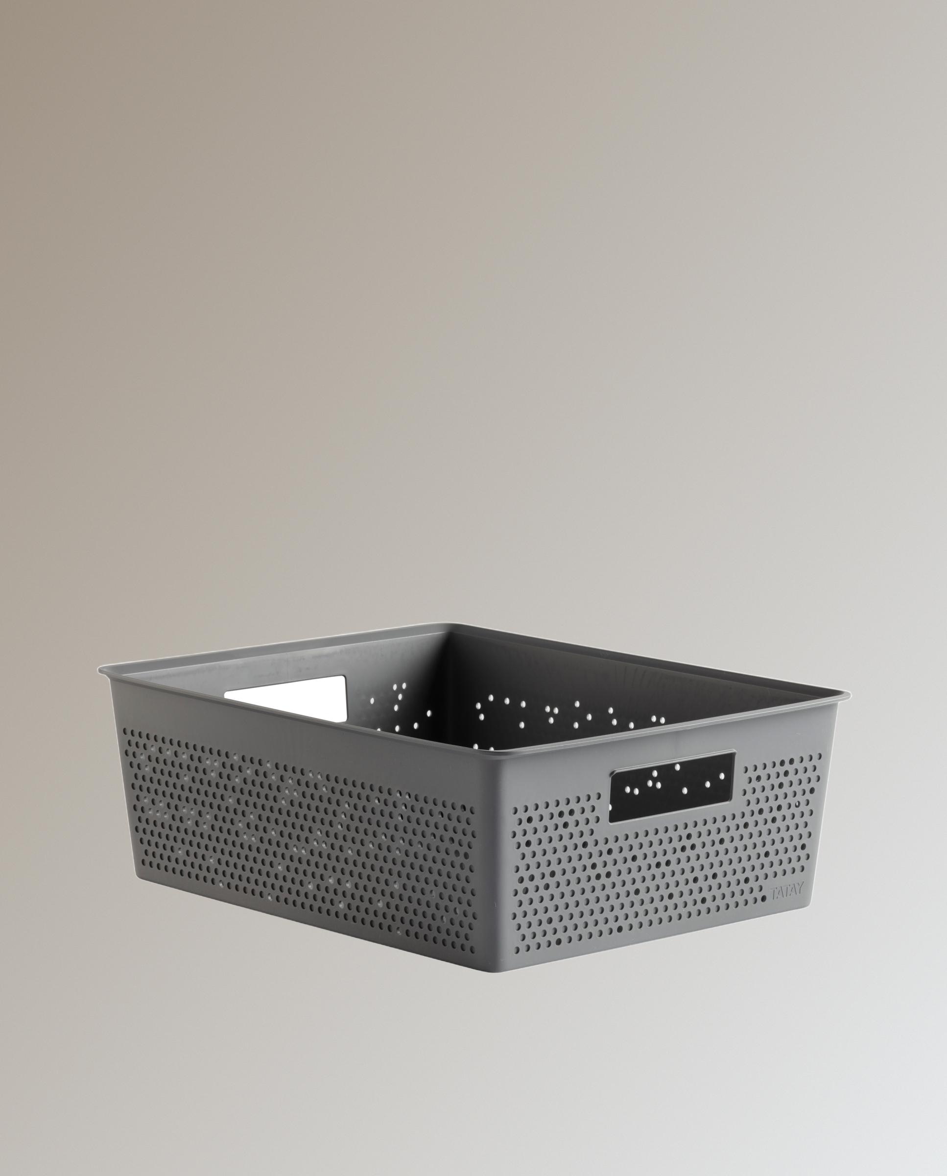 Imagen 0 de Cesta organizadora en material reciclado gris antracita 12L - Bohol Tatay