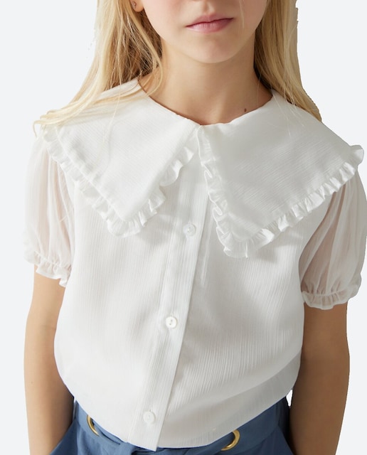 Imagen 0 de Blusa de ceremonia de niña con manga corta