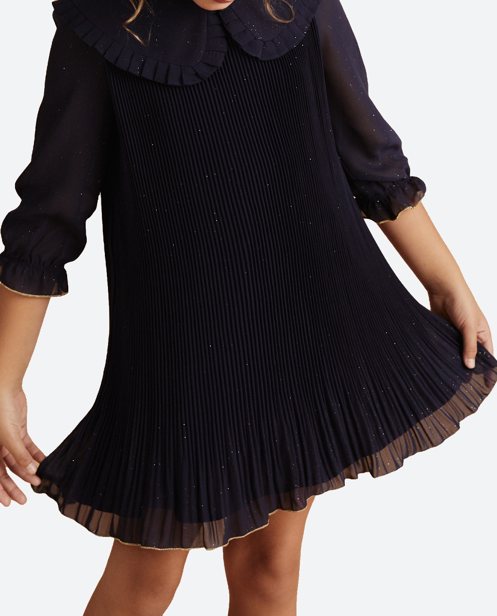 Imagen 0 de Vestido de manga larga de niña con lúrex