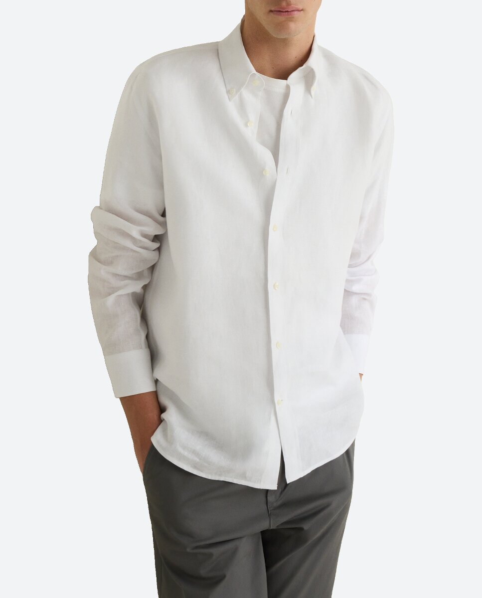 Imagen 0 de Camisa de hombre 100% lino sport classic fit