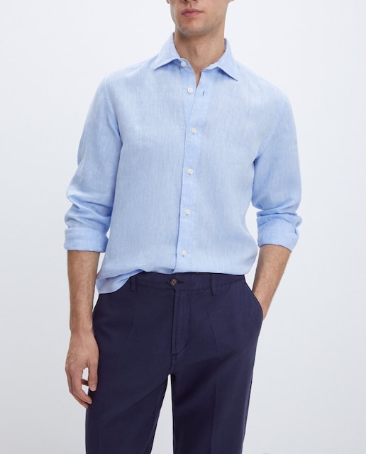 Imagen 0 de Camisa sport hombre manga larga 100% lino
