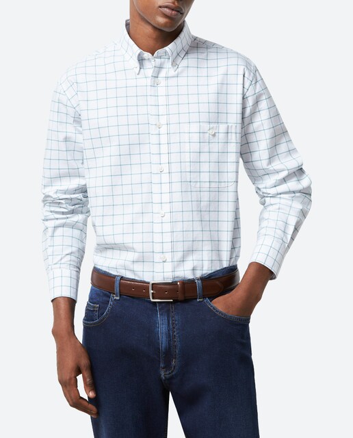 Imagen 0 de Camisa de hombre Oxford con cuadros corte classic.