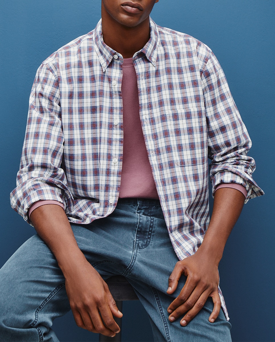 Imagen 0 de Camisa de popelín perchado hombre