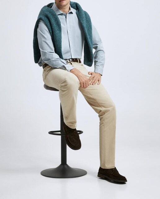 Imagen 0 de Camisa de hombre sport liso twill manga larga