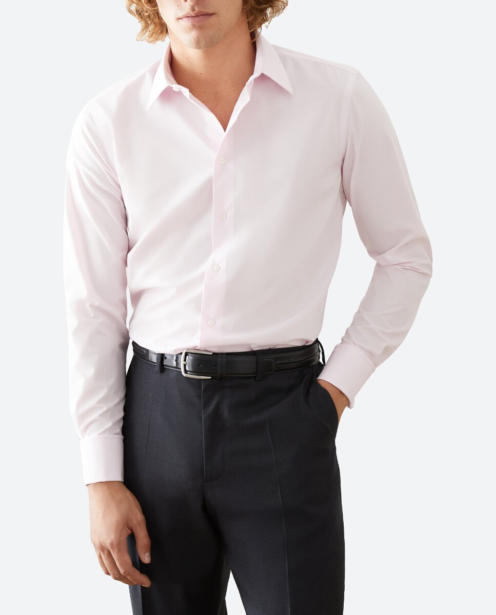 Imagen 0 de Camisa vestir lisa popelín non iron puño doble