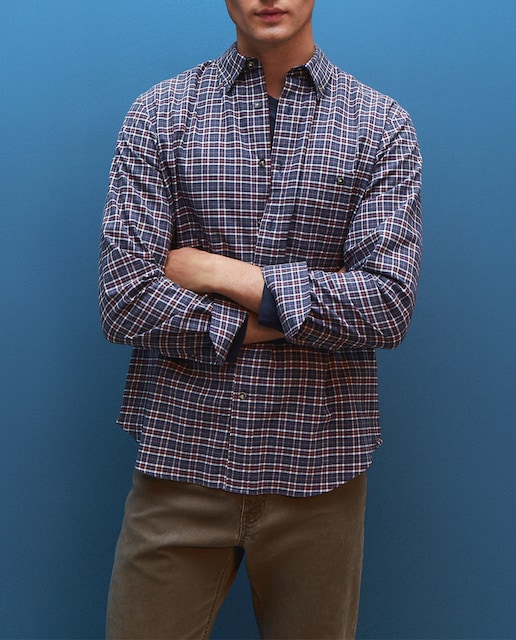 Imagen 0 de Camisa de hombre tejido perchado patrón clásico