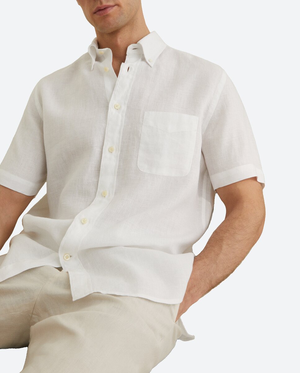 Imagen 0 de Camisa del lino manga corta