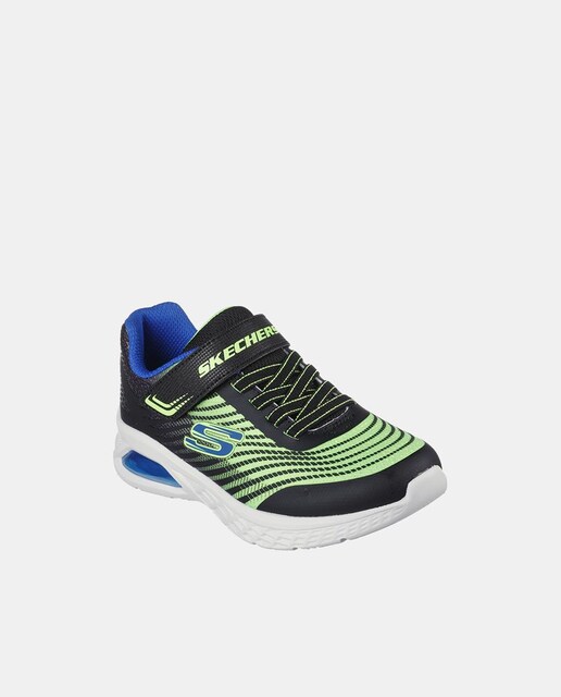 Imagen 0 de Zapatillas de niño en verde bajas tipo running con cámara de aire y cierre adherente