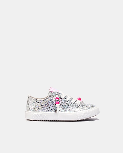 Imagen 0 de Zapatillas de niña tipo casco bajas en lona con glitter