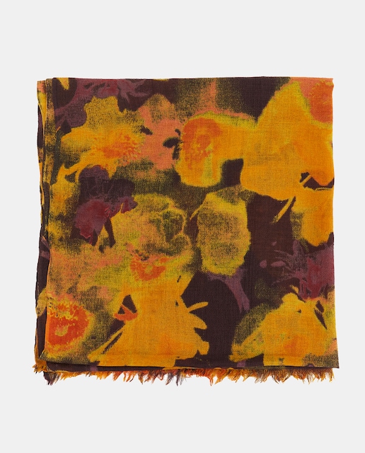 Imagen 0 de Fular de lana con estampado floral