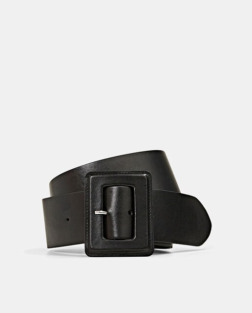 Imagen 0 de Cinturón ancho en marrón con hebilla forrada