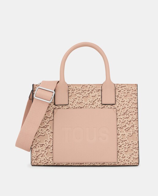 Imagen 0 de Shopper en marrón claro estampado con cremallera