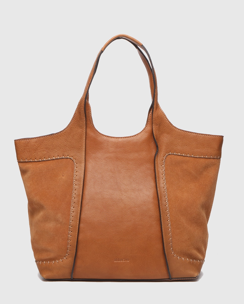 Imagen 0 de Bolso shopper grande de piel con varios compartimentos