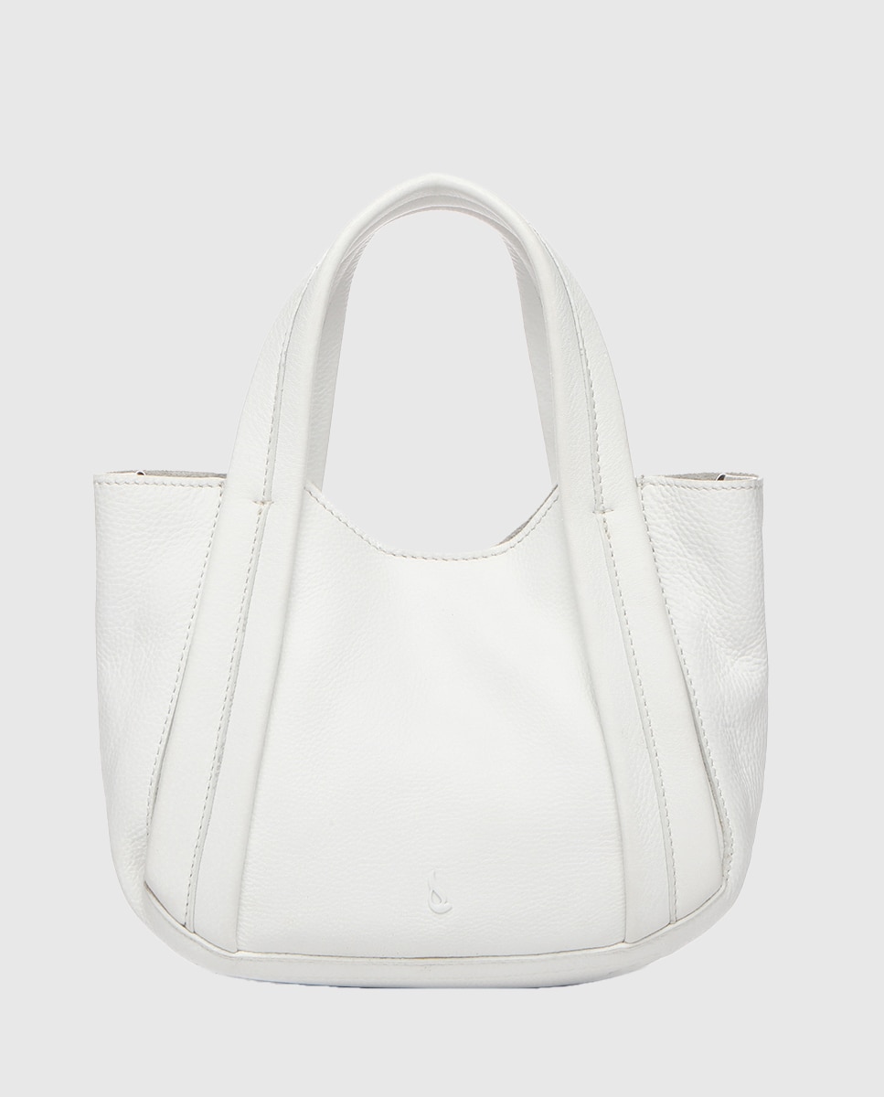 Imagen 0 de Bolso de mano pequeño de piel en blanco